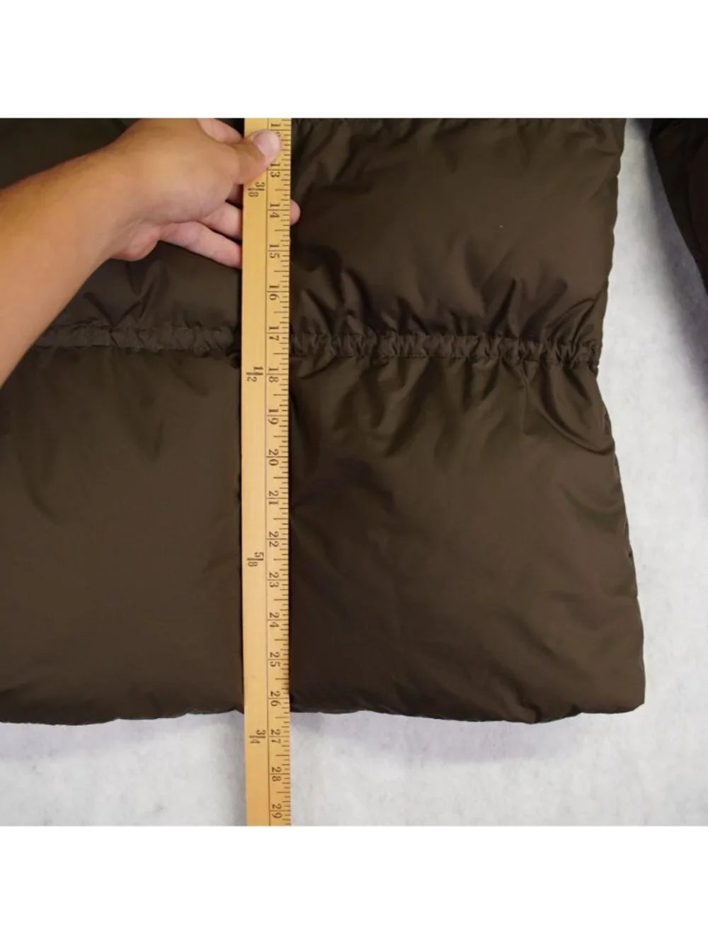 Ralph Lauren Younth XL (16) Brown Hooded Down Puffer Jacket Crest Logo